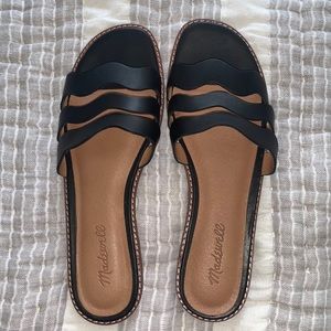 Madewell Black Wave Slide Sandal / 9